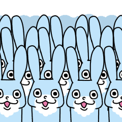 [LINEスタンプ] 青いウサギ