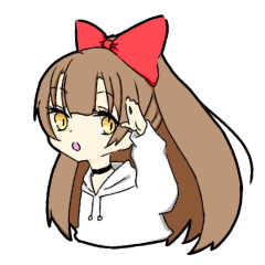 [LINEスタンプ] 赤いリボンのポニテ女の子