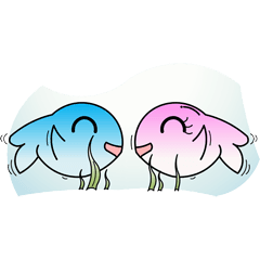 [LINEスタンプ] Pinky ＆ Blue Fish