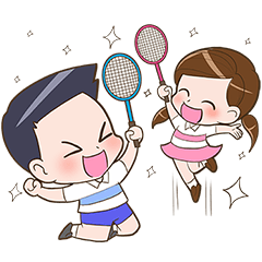 [LINEスタンプ] Badminton by Memee.