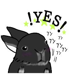 [LINEスタンプ] モナカです（黒ウサギ）