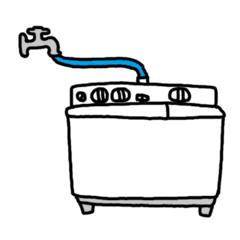 [LINEスタンプ] 二槽式洗濯機の画像（メイン）