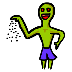 [LINEスタンプ] Alien green life (en)