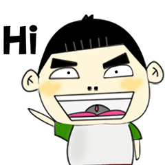 [LINEスタンプ] The boy's thick eyebrows Wong