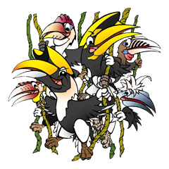 [LINEスタンプ] Hornbill The Big Gang