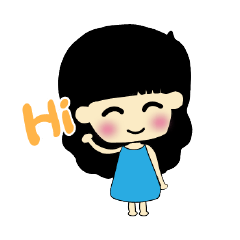 [LINEスタンプ] Blue Little Girl