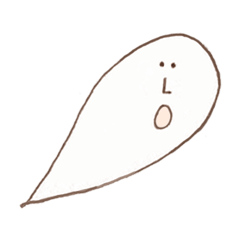 [LINEスタンプ] かわいいおばけ「むー」