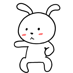 [LINEスタンプ] White Weird Rabbit (Animated)の画像（メイン）