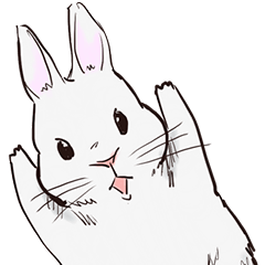 [LINEスタンプ] Adorable White Rabbitの画像（メイン）
