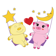 [LINEスタンプ] Lovely Time of Pink Couple Animated