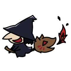 [LINEスタンプ] 魔女と狼箒
