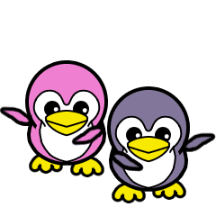 [LINEスタンプ] ペンギンブルー＆ピンク