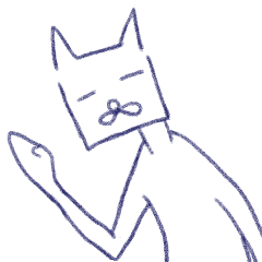 [LINEスタンプ] Cat of a square face