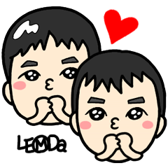 [LINEスタンプ] Gift brother ＆ Courtesy sister