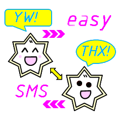 [LINEスタンプ] 人気の頭字語, SMSで簡単にチャット
