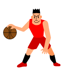 [LINEスタンプ] バスケ大好き！動くバスケットボール選手の画像（メイン）