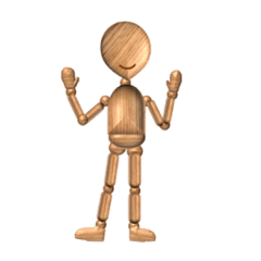 [LINEスタンプ] mokokomo-biyori Wooden doll