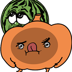 [LINEスタンプ] Pumpkin and Watermelon