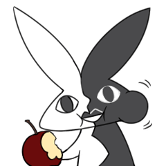 [LINEスタンプ] 黑白ウサギ
