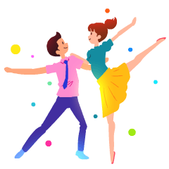 [LINEスタンプ] Pleasant words with dancing！