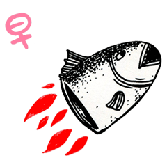 [LINEスタンプ] LU LU ＆ Salmon
