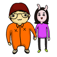 [LINEスタンプ] We are loving each other (Ha＆Da)