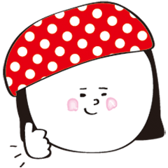 [LINEスタンプ] 赤ドット帽