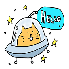 [LINEスタンプ] Cat and Aliens