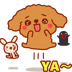 [LINEスタンプ] Red Poodle GA-BI