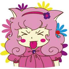 [LINEスタンプ] Pink cat girl