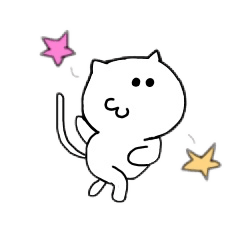 [LINEスタンプ] しろいねこのぽん吉くん