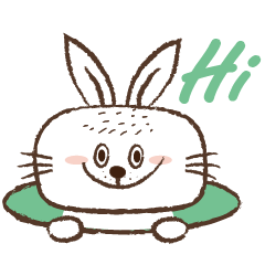 [LINEスタンプ] Square face rabbit's life