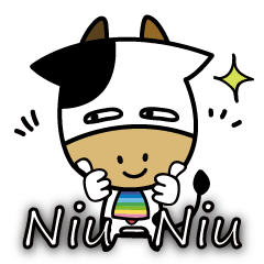 [LINEスタンプ] Niu-Niu: moo, let's have a cow.