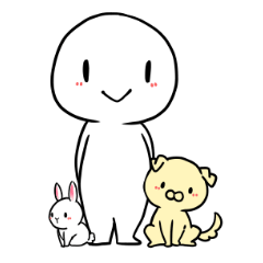 [LINEスタンプ] 人と犬とうさぎ～日常～