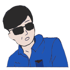 [LINEスタンプ] a boy wearing sunglasses