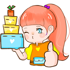 [LINEスタンプ] Pink Hair Vendor