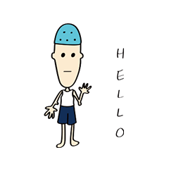 [LINEスタンプ] The Blue Bald boy