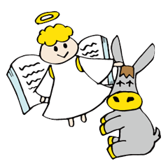 [LINEスタンプ] ロバのじゅーじ君とてんしちゃんスタンプ