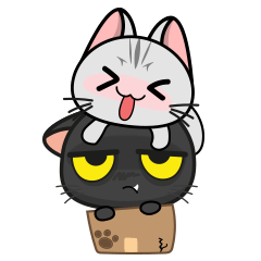 [LINEスタンプ] Kuro and Tora the cat