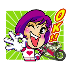 [LINEスタンプ] Crazy biker girl~