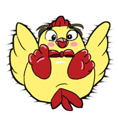 [LINEスタンプ] Unitary chicken flying (animation)の画像（メイン）