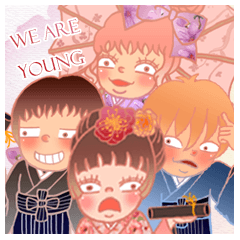 [LINEスタンプ] Our youth - we have graduated