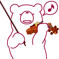 [LINEスタンプ] 動く うごクマ。クマなのにバイオリン。