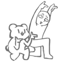 [LINEスタンプ] white bear ＆ people