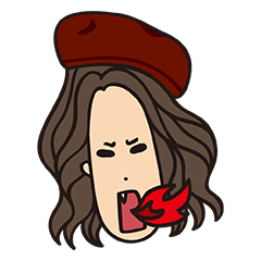 [LINEスタンプ] Long face people-Cutie expression