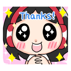 [LINEスタンプ] Wearing a headset girl and owl