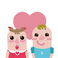 [LINEスタンプ] Puppy Love Love