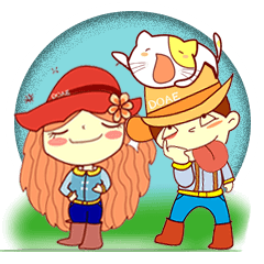[LINEスタンプ] Nongnamsai Phikondin ＆ jaokoya