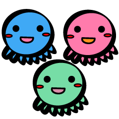 [LINEスタンプ] small octopus three octopus