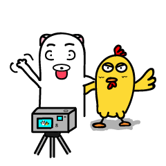 [LINEスタンプ] Chicken and White Dog